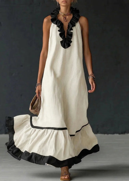 Sérénia™ | Robe Longue Fluide à Volants Chic