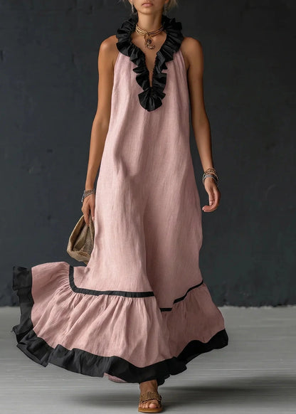 Sérénia™ | Robe Longue Fluide à Volants Chic