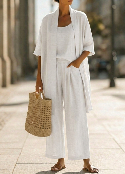 Abria™ | Ensemble Trois Pièces Minimaliste en Coton et Lin