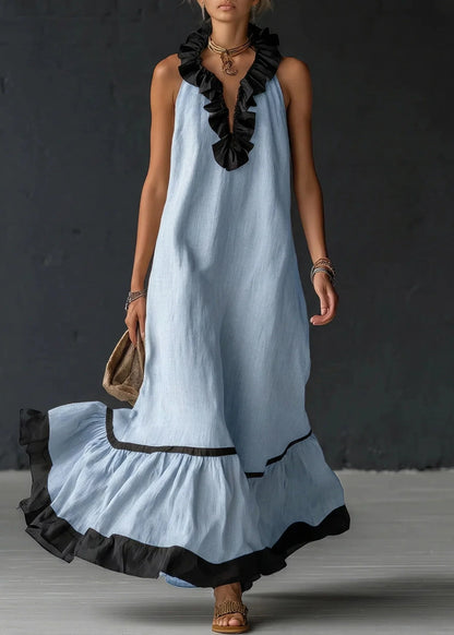 Sérénia™ | Robe Longue Fluide à Volants Chic