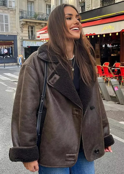 Fiorella™ | Veste longue Effet Cuir